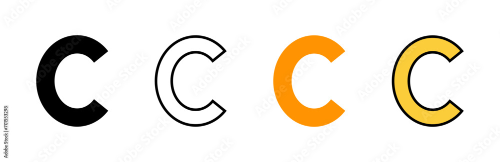 Copyright icon set vector. copyright sign and symbol Copyright icon set vector. copyright sign and symbol