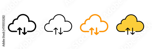 Cloud icon set vector. cloud sign and symbol photo