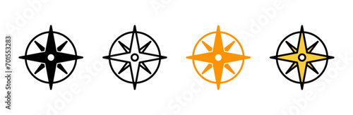 Compass icon set vector. arrow compass icon sign and symbol photo