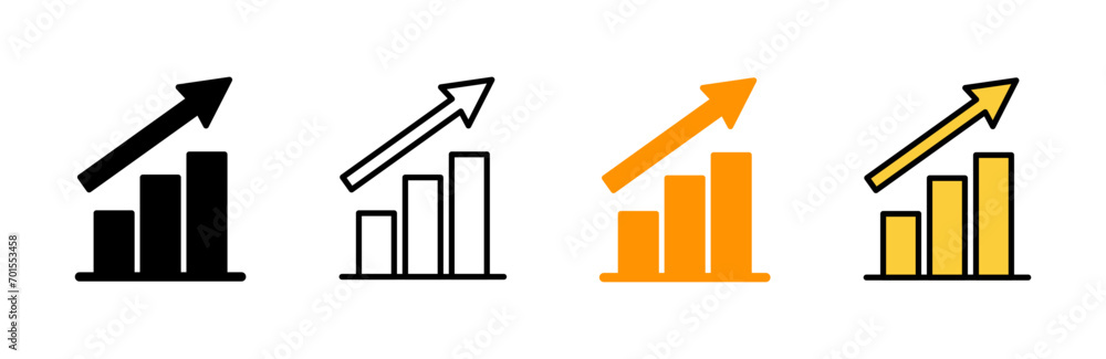Growing graph Icon vector. Chart sign and symbol. diagram icon Growing graph Icon vector. Chart sign and symbol. diagram icon