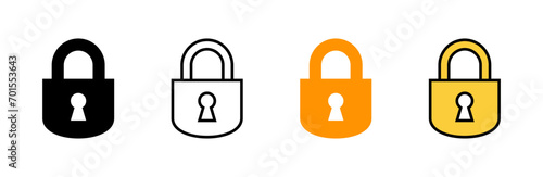Lock icon set vector. Padlock sign and symbol. Encryption icon. Security symbol