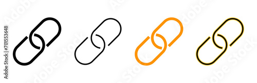 Link icon set vector. Hyperlink chain sign and symbol