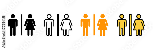 Toilet icon set vector. Girls and boys restrooms sign and symbol. bathroom sign. wc, lavatory