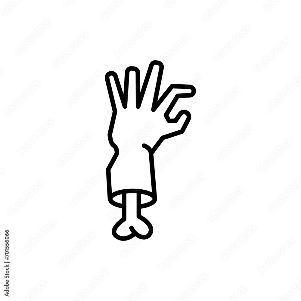 Fototapeta premium Death hand outline icons, minimalist vector illustration ,simple transparent graphic element .Isolated on white background