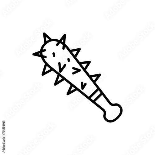 Spike bat outline icons, minimalist vector illustration ,simple transparent graphic element .Isolated on white background
