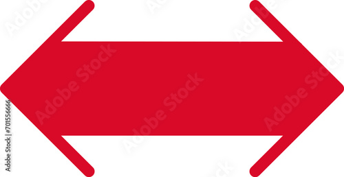 赤くて目立つ、シンプルな左右双方向をさす矢印アイコン