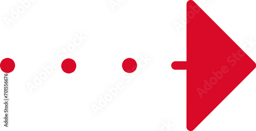 赤くて目立つ、シンプルな右向きの矢印アイコン