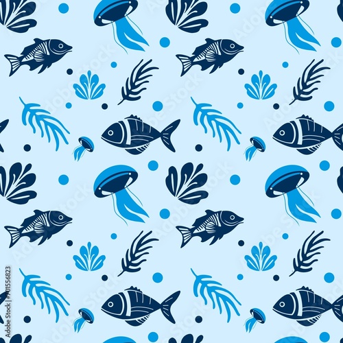 seamless pattern with fishes