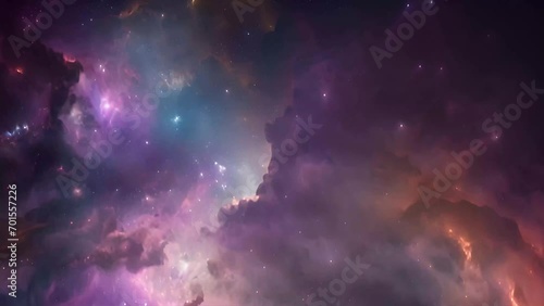 星雲がゆっくりと輝きながら変化する様子の4K動画GenerativeAI photo