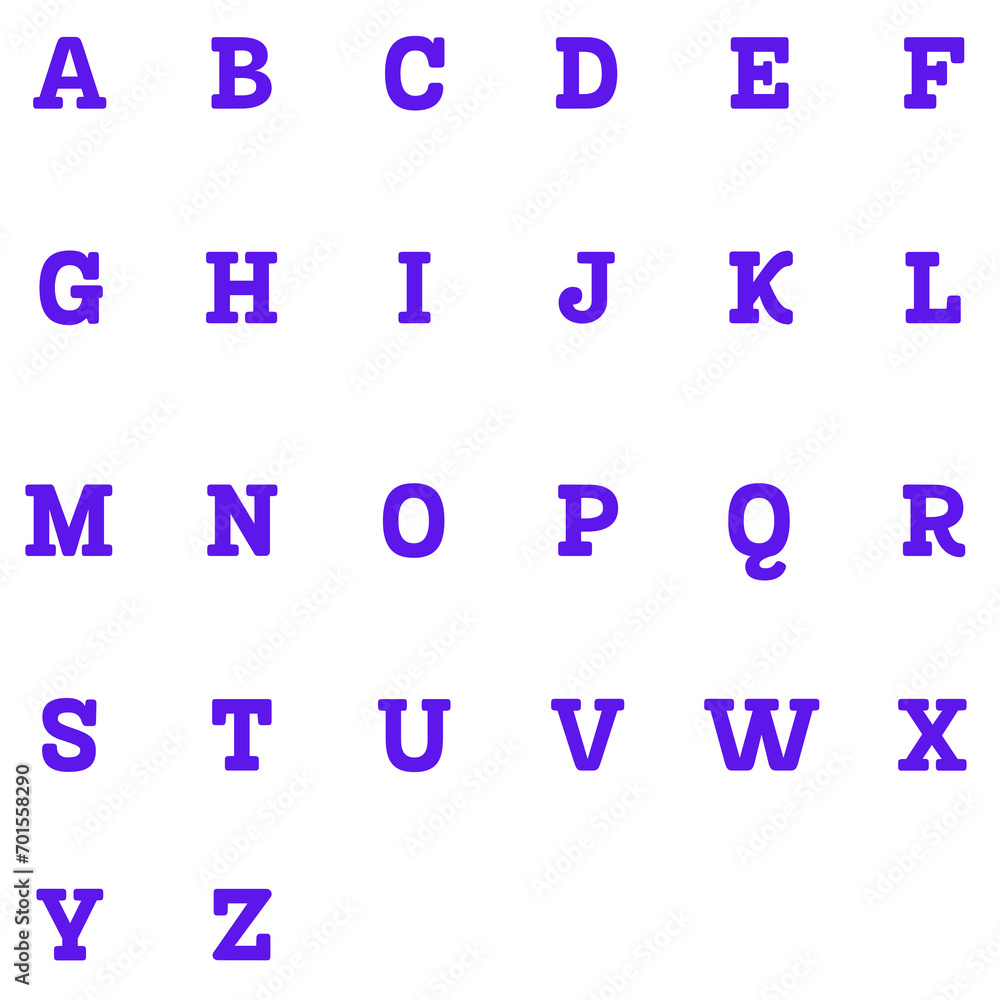 English alphabet in different colors and different styles English alphabet in different colors and different styles