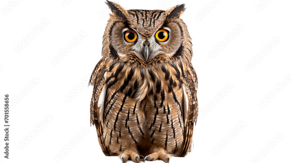 Captivating and mysterious, a screech owl stares intensely into the lens, showcasing the beauty and power of these majestic birds Captivating and mysterious, a screech owl stares intensely into the lens, showcasing the beauty and power of these majestic birds