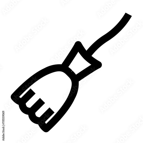 Witch broom icon. Suitable use for Halloween decoration, horror poster, scary infographic and more