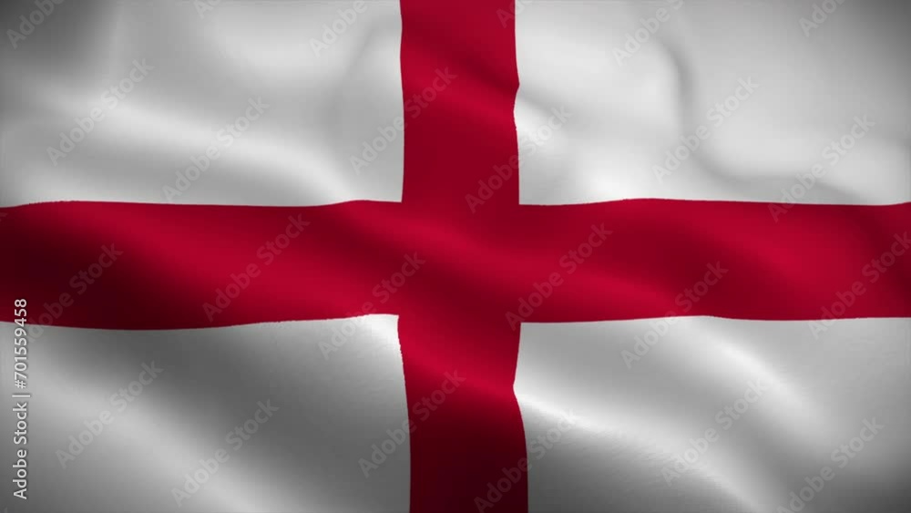 England flag waving animation, perfect loop, official colors, 4K video England flag waving animation, perfect loop, official colors, 4K video