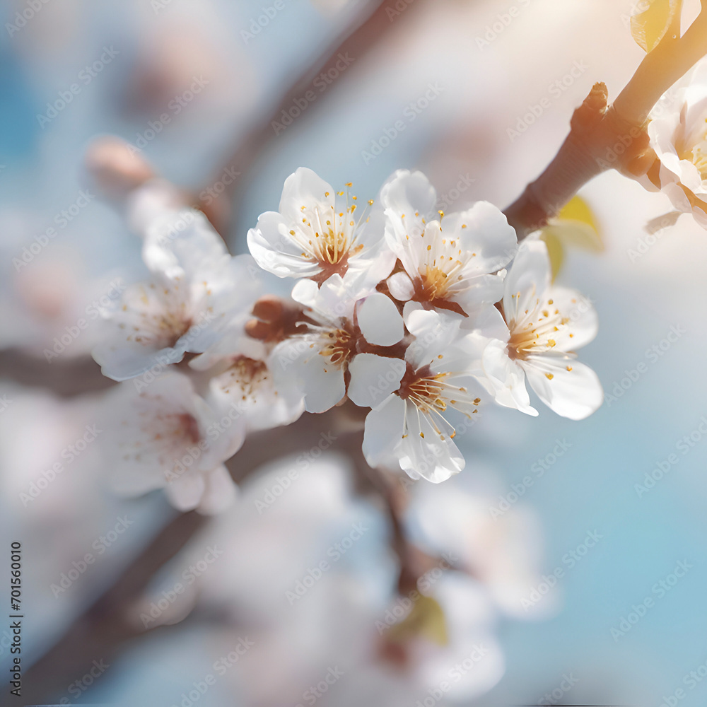 Branches of blossoming apricot.