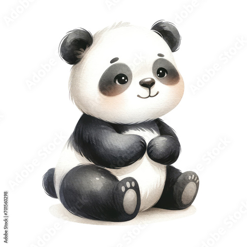 Watercolor style nursery baby shower panda newborn clipart © JR BEE
