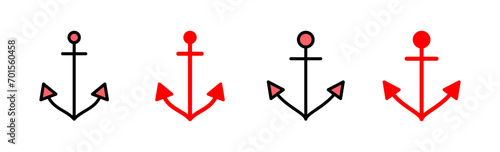 Anchor icon set illustration. Anchor sign and symbol. Anchor marine icon.