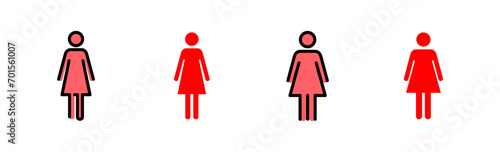 Female icon set illustration. woman sign and symbol