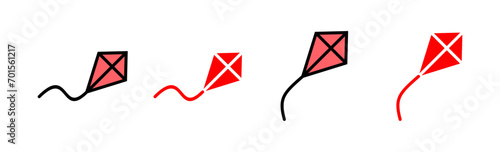 Kite icon set illustration. kite sign and symbol
