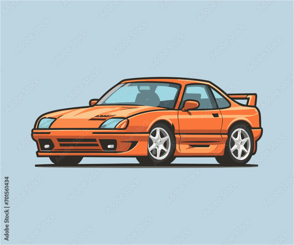 vector car illustration, cartoon flat isolated