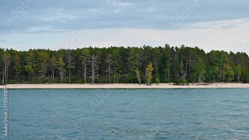 Pictured Rocks National Lakeshore Chapel Beach and forestline photo