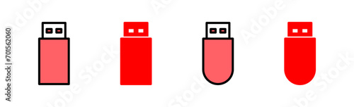 Usb icon set illustration. Flash disk sign and symbol. flash drive sign.