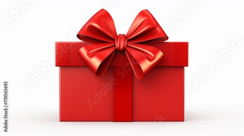 OPEN GIFT BOX OR PRESENT BOX WITH RED RIBBON ON WHITE BACKGROUND © Muhammad