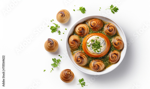 Wallpaper Mural Snails with herbs butter, French traditional food with parsley Torontodigital.ca