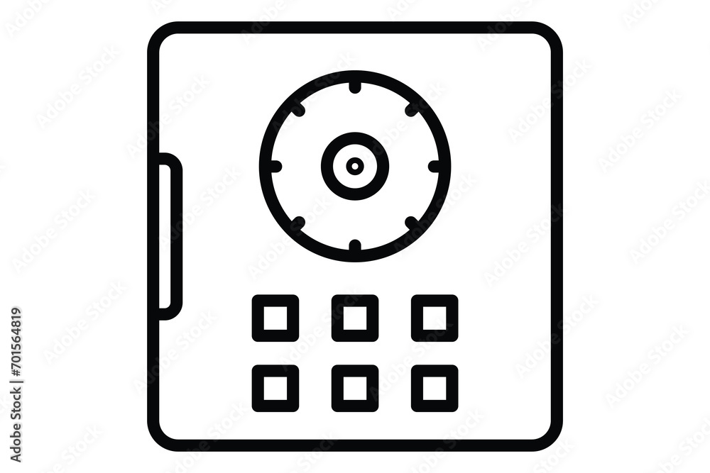 vault door icon. icon related to secure storage of valuables. line icon style. element illustration vault door icon. icon related to secure storage of valuables. line icon style. element illustration