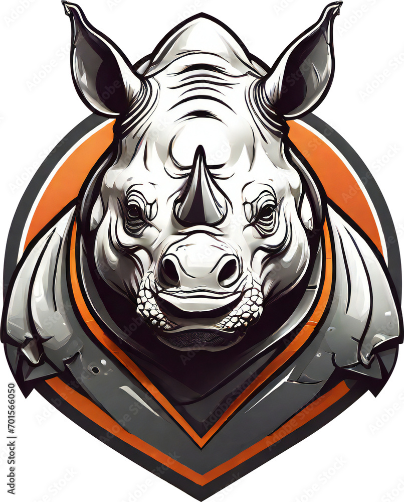 rhino head illustration, design for logo, t-shirt, sticker. ai generative images
