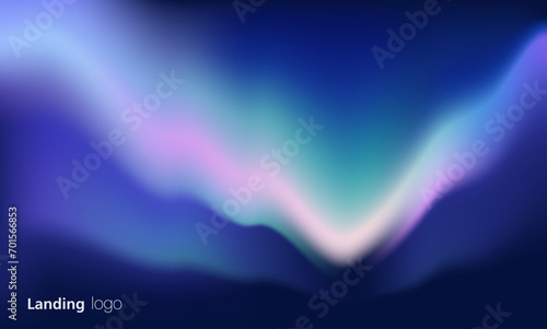 Gradient abstract backgrounds of northern lights. aurora borealis sky. soft tender purple, green, pink, yellow and blue gradients for app, web design, webpages, banners, greeting cards. vector design.