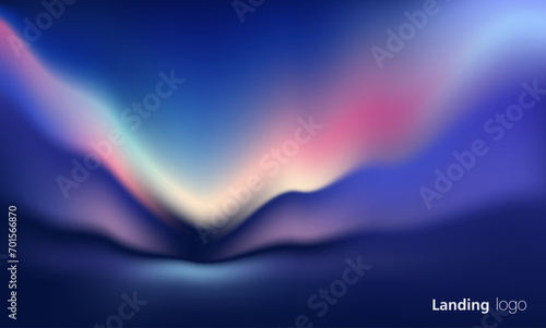Gradient abstract backgrounds of northern lights. aurora borealis sky. soft tender purple, green, pink, yellow and blue gradients for app, web design, webpages, banners, greeting cards. vector design.