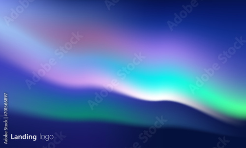 Gradient abstract backgrounds of northern lights. aurora borealis sky. soft tender purple, green, pink, yellow and blue gradients for app, web design, webpages, banners, greeting cards. vector design.