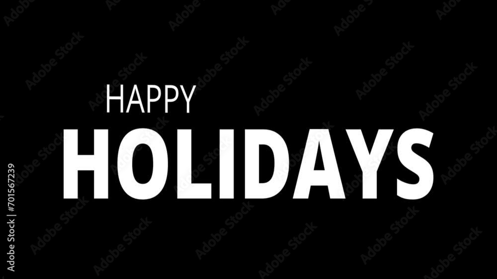 Happy holidays animation with 3D rotation text effect in black and white background. Suitable for holiday-themed designs, greeting cards, social media posts, and festive marketing materials. Happy holidays animation with 3D rotation text effect in black and white background. Suitable for holiday-themed designs, greeting cards, social media posts, and festive marketing materials.