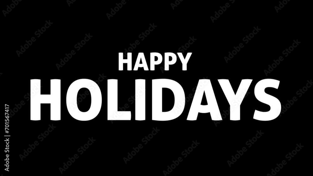 Happy holidays animation with cinematic zoom text effect in black and white background. Suitable for holiday-themed designs, greeting cards, social media posts, and festive marketing materials. Happy holidays animation with cinematic zoom text effect in black and white background. Suitable for holiday-themed designs, greeting cards, social media posts, and festive marketing materials.