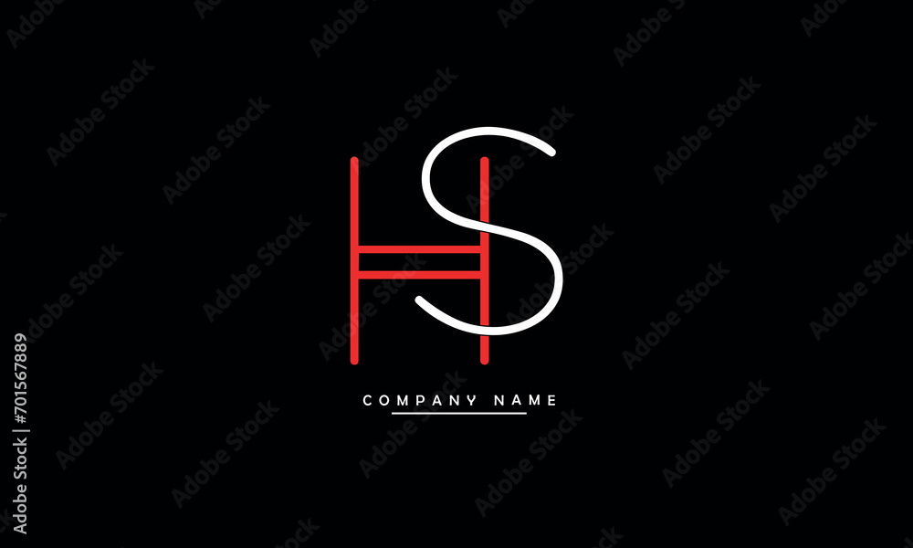 Obraz premium HS, SH, H, S Abstract Letters Logo Monogram