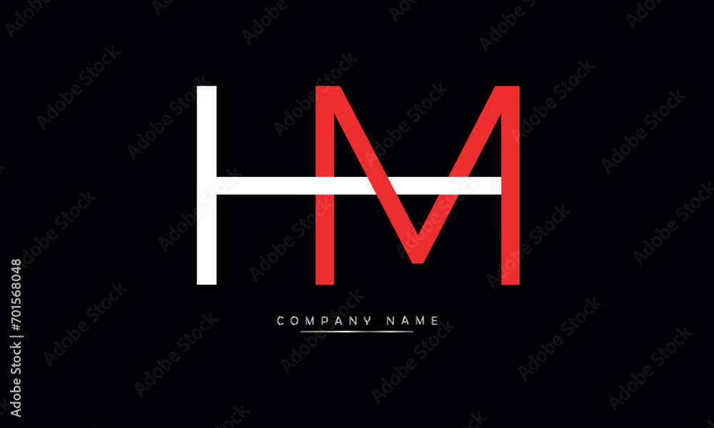 HM, MH, H, M Abstract Letters Logo Monogram HM, MH, H, M Abstract Letters Logo Monogram