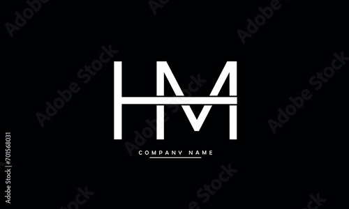 HM, MH, H, M Abstract Letters Logo Monogram