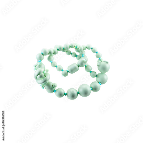 green beads isolated on white