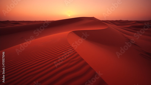 A Dreamy Sunset Over Desert Dunes