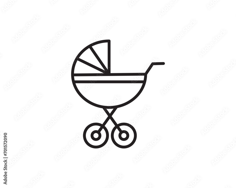 Stroller icon vector symbol design illustration