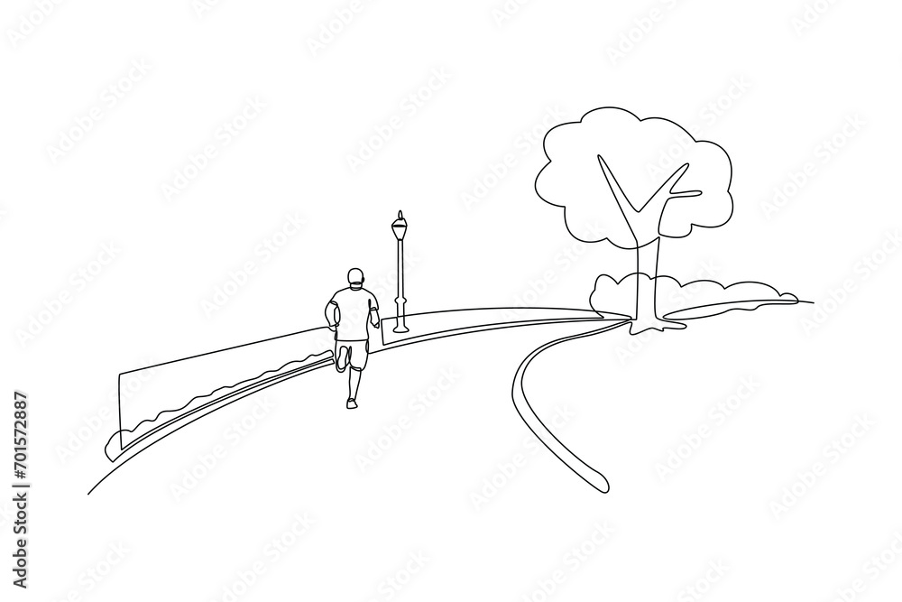 Continuous one line drawing  Family and children spending time together. Walking family concept. Doodle vector illustration.
