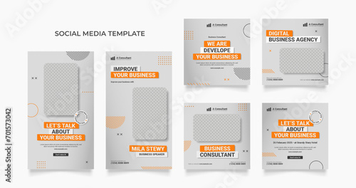 Social media template business agency for digital marketing and business sale promo. furniture or fashion advertising. promotional banner vector frame
