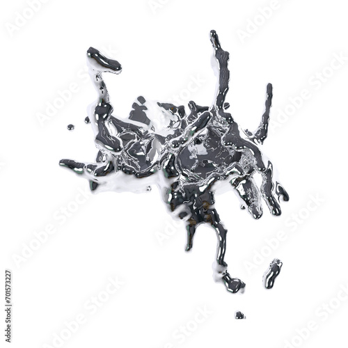futuristic chrome liquid Abstract metallic shape 3d render