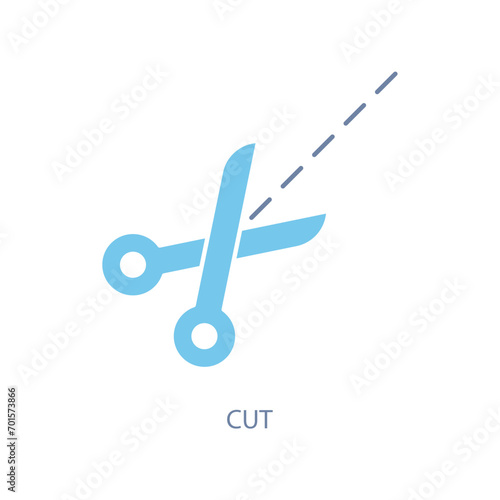 cut concept line icon. Simple element illustration. cut concept outline symbol design.