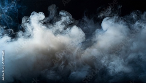 Mysterious Movements  Panoramic Abstract Fog on a Dark Canvas