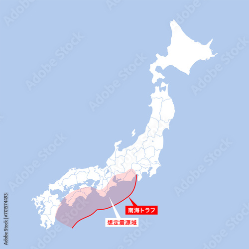 南海トラフ地震の警戒マップ