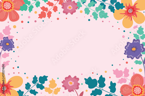 Floral abstract background. Template with flowers in a minimalist style. Cover with flowers.