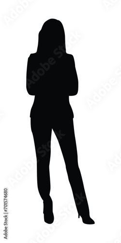Business woman silhouette standing illustration