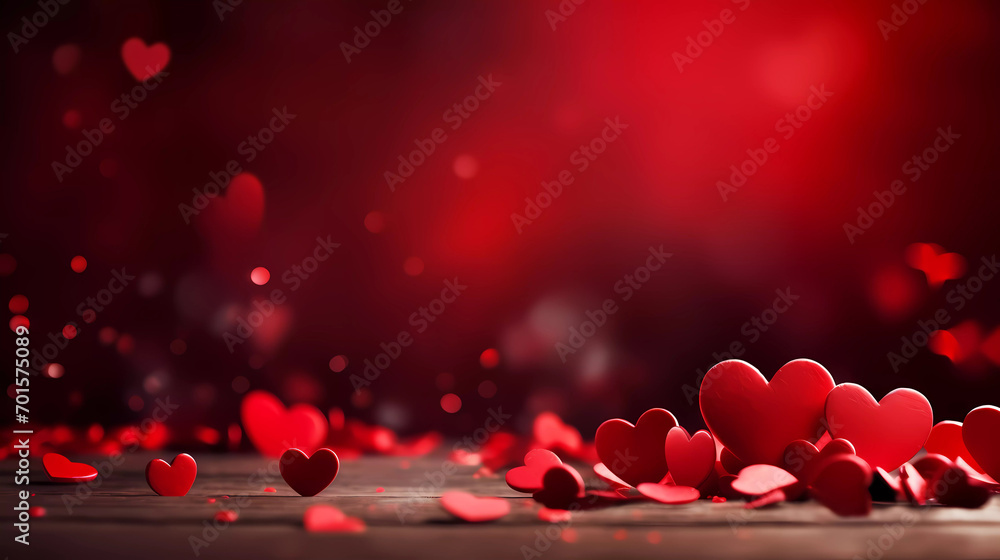 Valentine's day with red backbground with small hearts Valentine's day with red backbground with small hearts