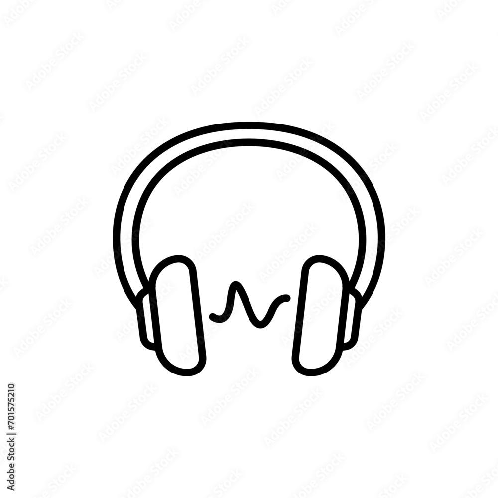 Headphone outline icons, audio minimalist vector illustration ,simple transparent graphic element .Isolated on white background Headphone outline icons, audio minimalist vector illustration ,simple transparent graphic element .Isolated on white background